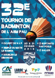 Read more about the article 32e Tournoi International de l’ASM Pau Badminton