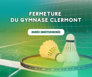 Lire la suite à propos de l’article Suspension des créneaux du mercredi (Gymnase Clermont)